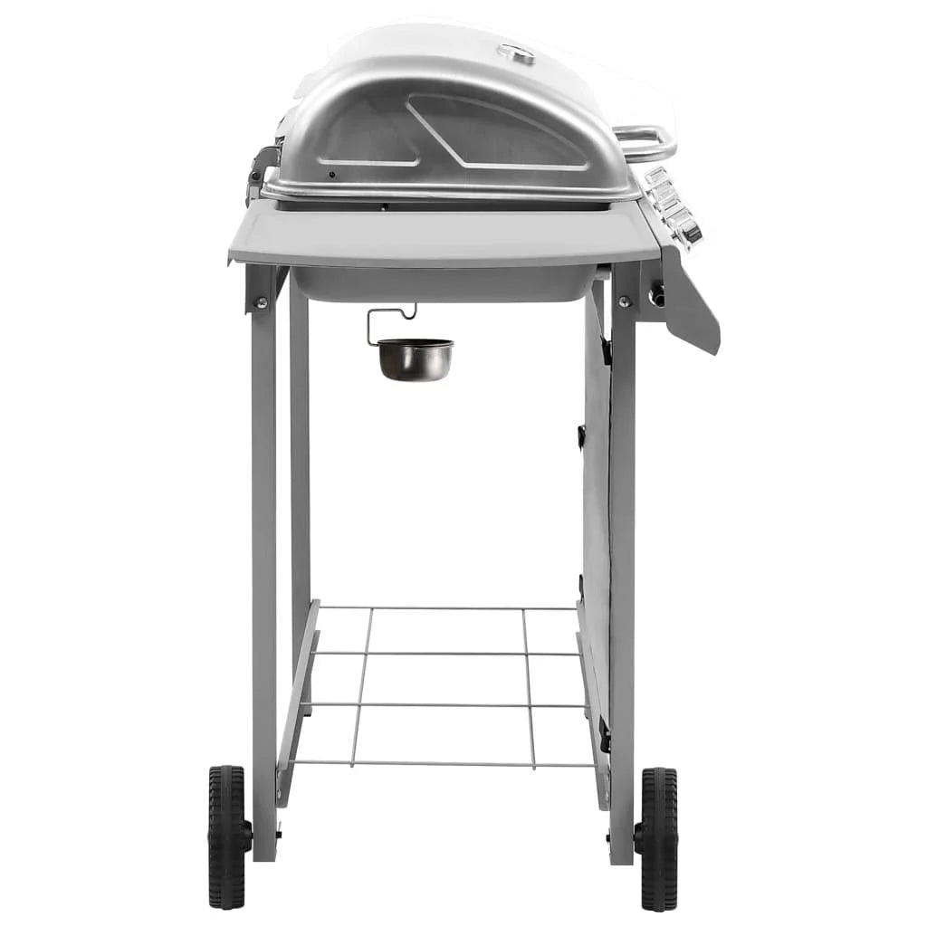 Barbacoa De Gas Con 4 Fogones Plateada Vidaxl