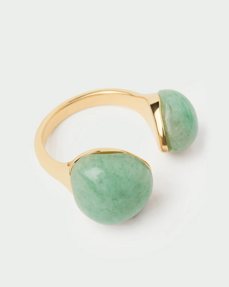 Anillo aventurinas verdes