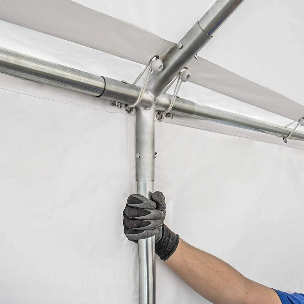 TOOLPORT Carpa almacén 5x10 m PVC 750 N Impermeable Gris Carpa de Almacenamiento con Base Reforzada