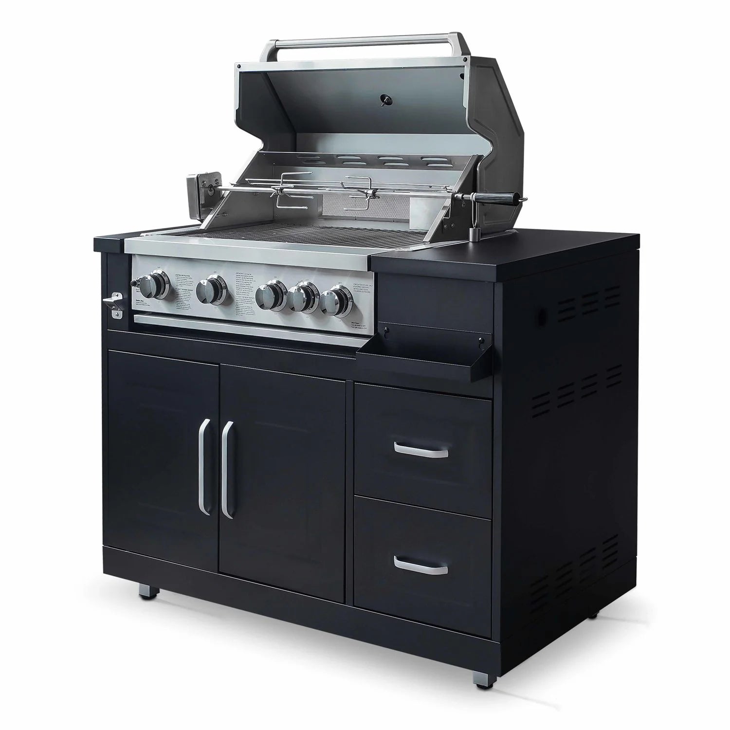 Mueble De Barbacoa A Gas Con 4 Quemadores Y Asador  Oviala