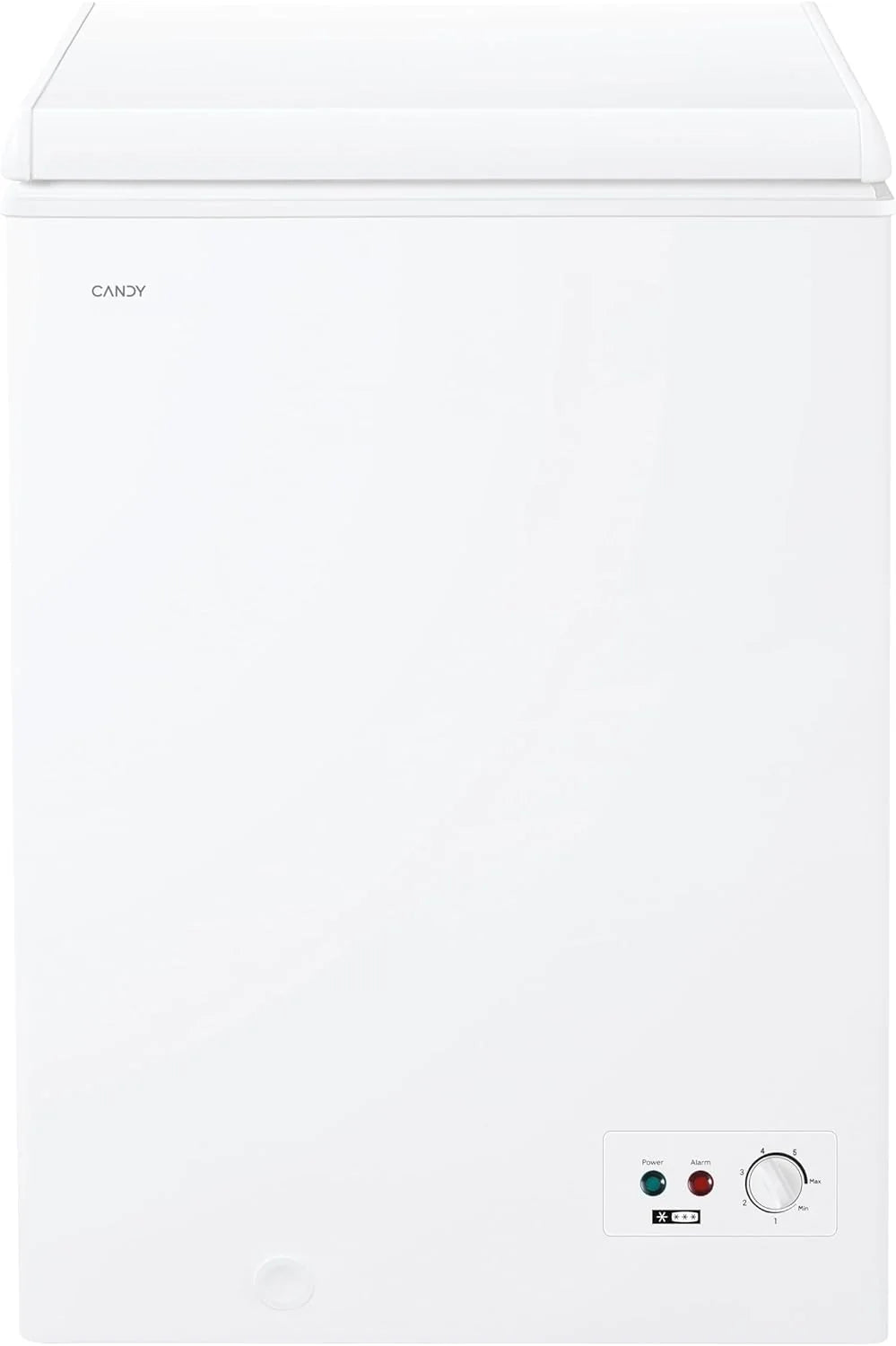 Candy CCHH 100E, Congelador Arcón Horizontal, Ancho 55CM, 97L, Tecnología Estática, 1 Cesto, Control Electrónico Externo, Indicador de Temperatura, Alarma Aumento de Temperatura, 39DB, Blanco