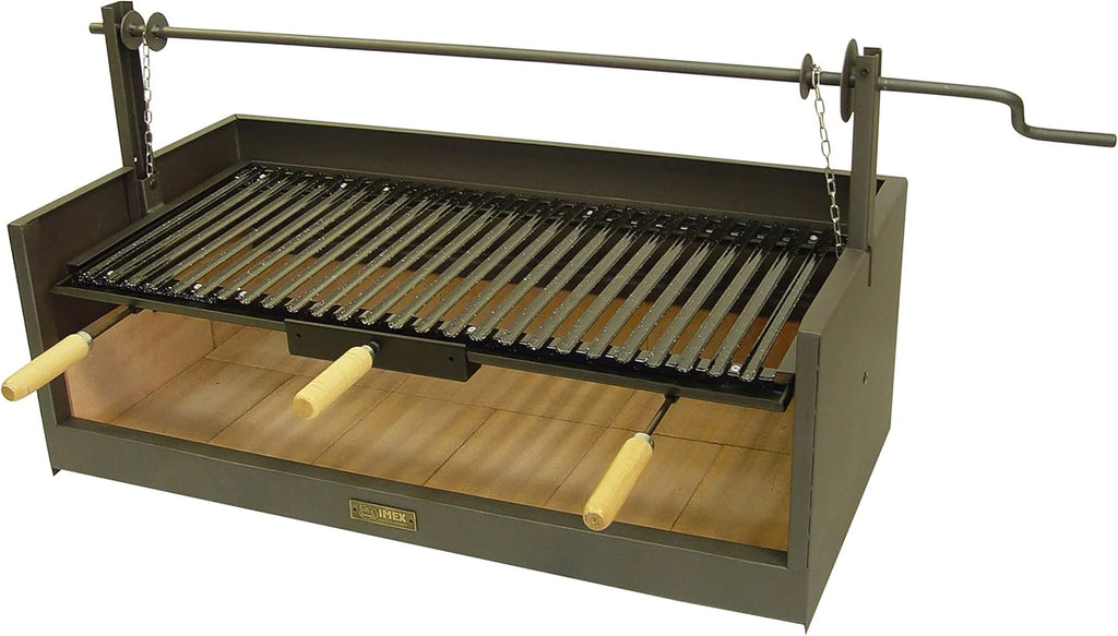IMEX EL ZORRO Barbacoa con Ladrillo Refractario y Parrilla Esmaltada, 90 x 45 x 102 cm