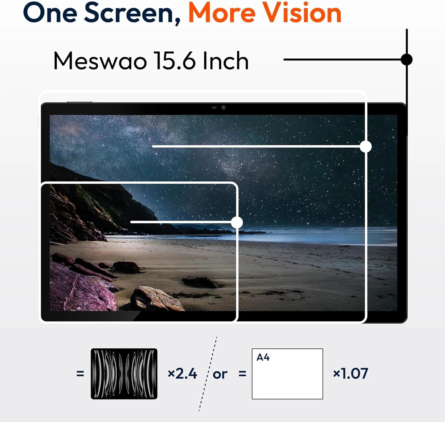 MESWAO 15.6 Pulgadas Tablet, 2025 Newest Mes-B3 Grande Tablet con Pantalla IPS, Helio G99 Octa-Core, 6GB RAM+128GB ROM(1TB TF), 12000mah, BT5.0, 2.4G/5G WiFi, Android 14, 32MP CÁMARA