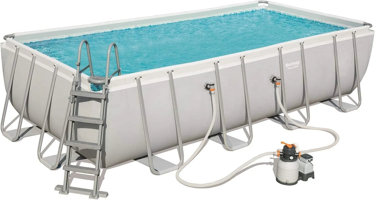 BESTWAY 56466 - Piscina Desmontable Tubular Power Steel 549x274x122 cm Depuradora de arena de 5.678 litros/hora