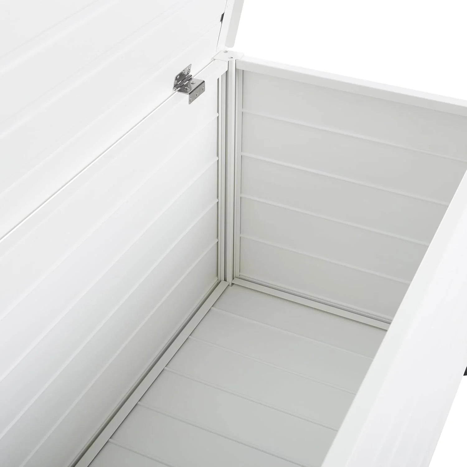 Beliani Arcón para exterior de aluminio mueble de almacenaje de jardín blanco 113 x 50 cm Campalto