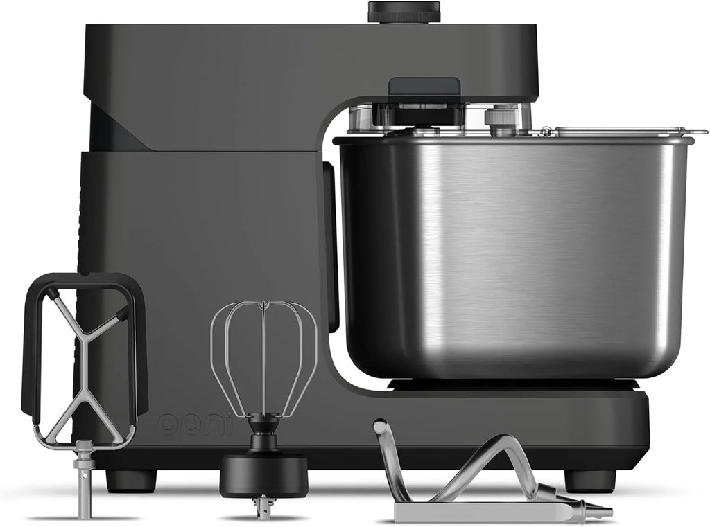 Ooni Halo Pro Mezcladora Profesional de Masa en Espiral 7,3L con Accesorios, 58 Velocidades – Ideal para Pan y Pizza – Gris Antracita