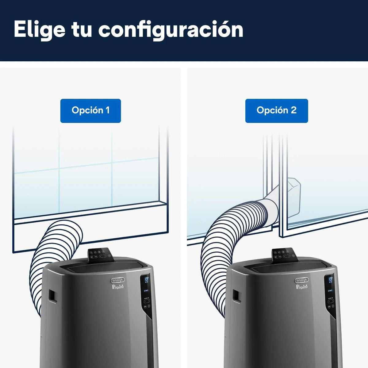 Pingüino PACEL112 Silent Aire Acondicionado Portátil Silencioso con Tecnología Eco Real Feel y Cool Surround, Función Deshumidificadora, 2.9 kW, 63 dB, Plástico, Negro, Clasa A, hasta 110m3