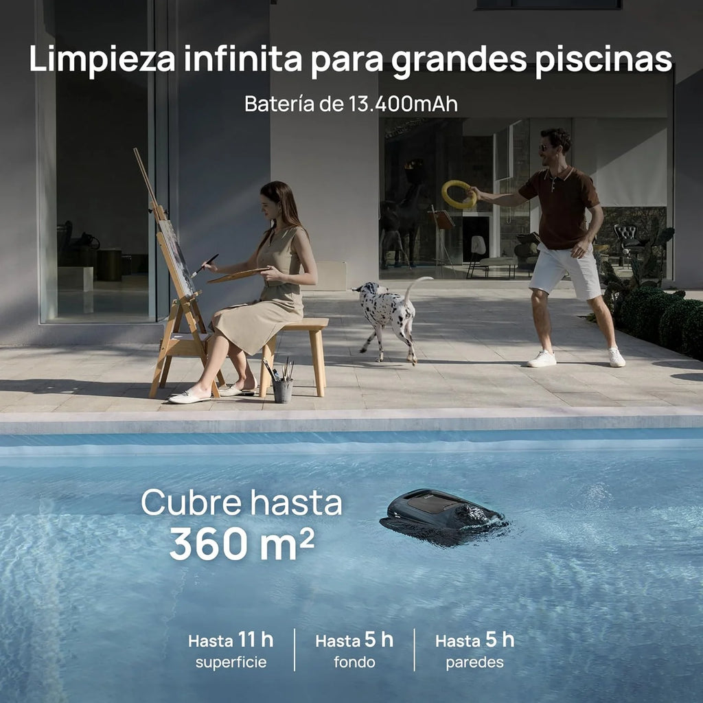 Beatbot AquaSense 2 Pro - Robot Aspirador para Piscina, Limpieza 5 en 2 inigualable, Elimina la Superficie del Agua con navegación remota, estacionamiento de Superficie, aclara el Agua, para Piscinas