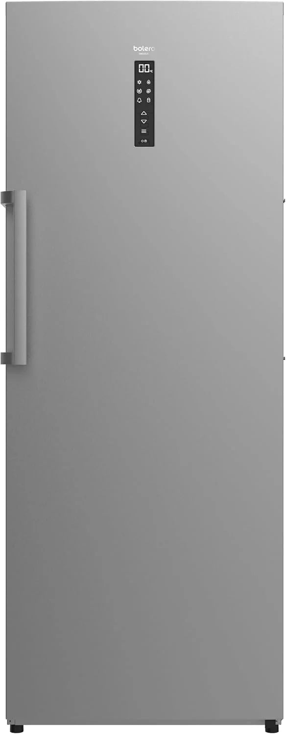 Cecotec Congelador Vertical de 380L Bolero CoolMarket UF 380 Inox. Motor Inverter Plus, Ahorro Energético, Total No Frost, Pantalla de Control, Convertible a Frigorífico, Acero Inox