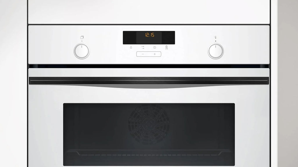 Balay - Horno compacto, 45 cm, Aire Caliente 3D, Aqualisis, Raíles Flex, Cristal blanco, 3CB5159B3