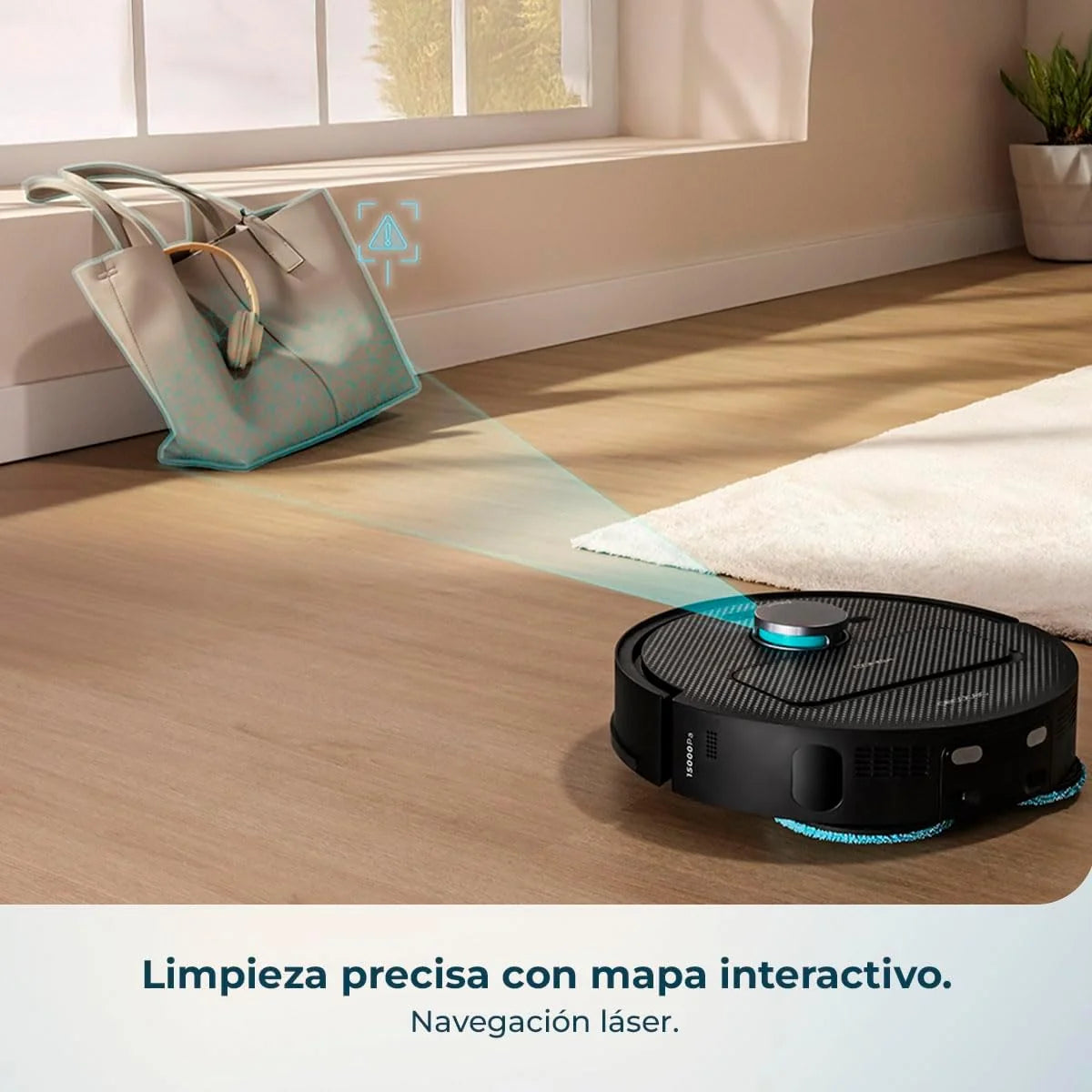 Cecotec Robot Aspirador y Friegasuelos con Base de Autovaciado y App Conga X50 X-Treme. Navegación Láser, Mapeo Interactivo, 15000Pa, Autonomía 240mins, Mopas Elevables, Base con 3 Depósitos