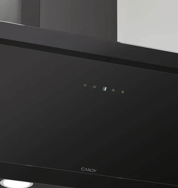 Candy CDG6CBP8B, Campana Decorativa 60 CM, 4 Niveles de Potencia, 611 M3/H, Control táctil, Filtros de Aluminio Antigrasas y Filtros de Carbono Incluidos, Iluminación LED, 62DB, Negro