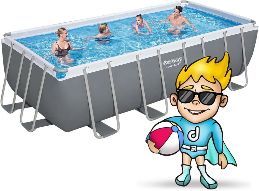 Bestway Juego de Piscina Rectangular de 16' x 8' x 48"/4.88 m x 2.44 m x 1.22 m