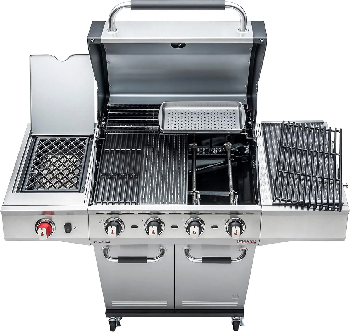 Char-Broil Barbacoa de Gas Advantage PRO S 4 - Barbacoa a gas con 4 quemadores y TRU-Infrared Technology, quemador de alto rendimiento de 900 °C, rejillas de hierro fundido