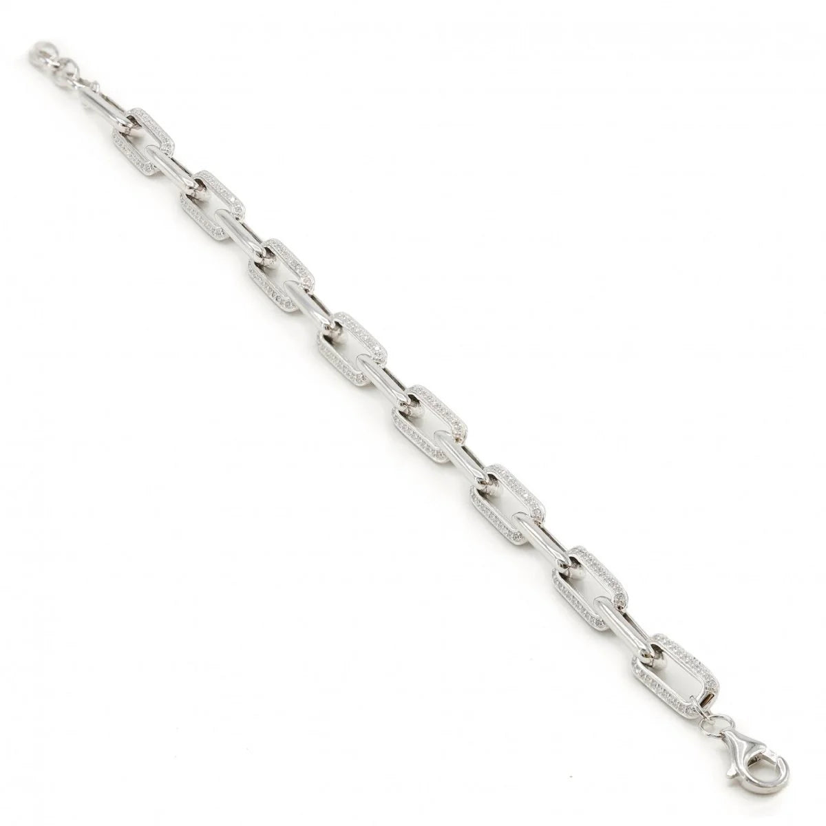 Pulsera eslabones rectangulares y circonitas